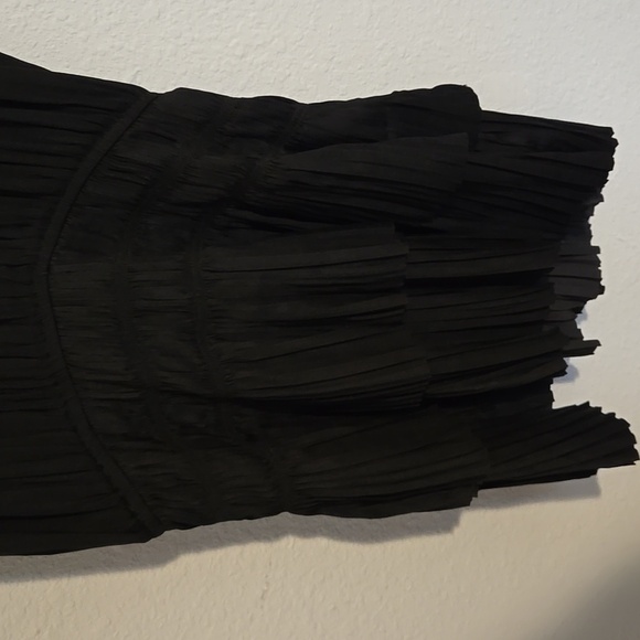 Current Air Cara Black Pleated Ruffle Mini Dress Sz S Boho Chic Halter Flowy Y2K - Picture 4 of 10